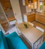 salon bleu mobil home